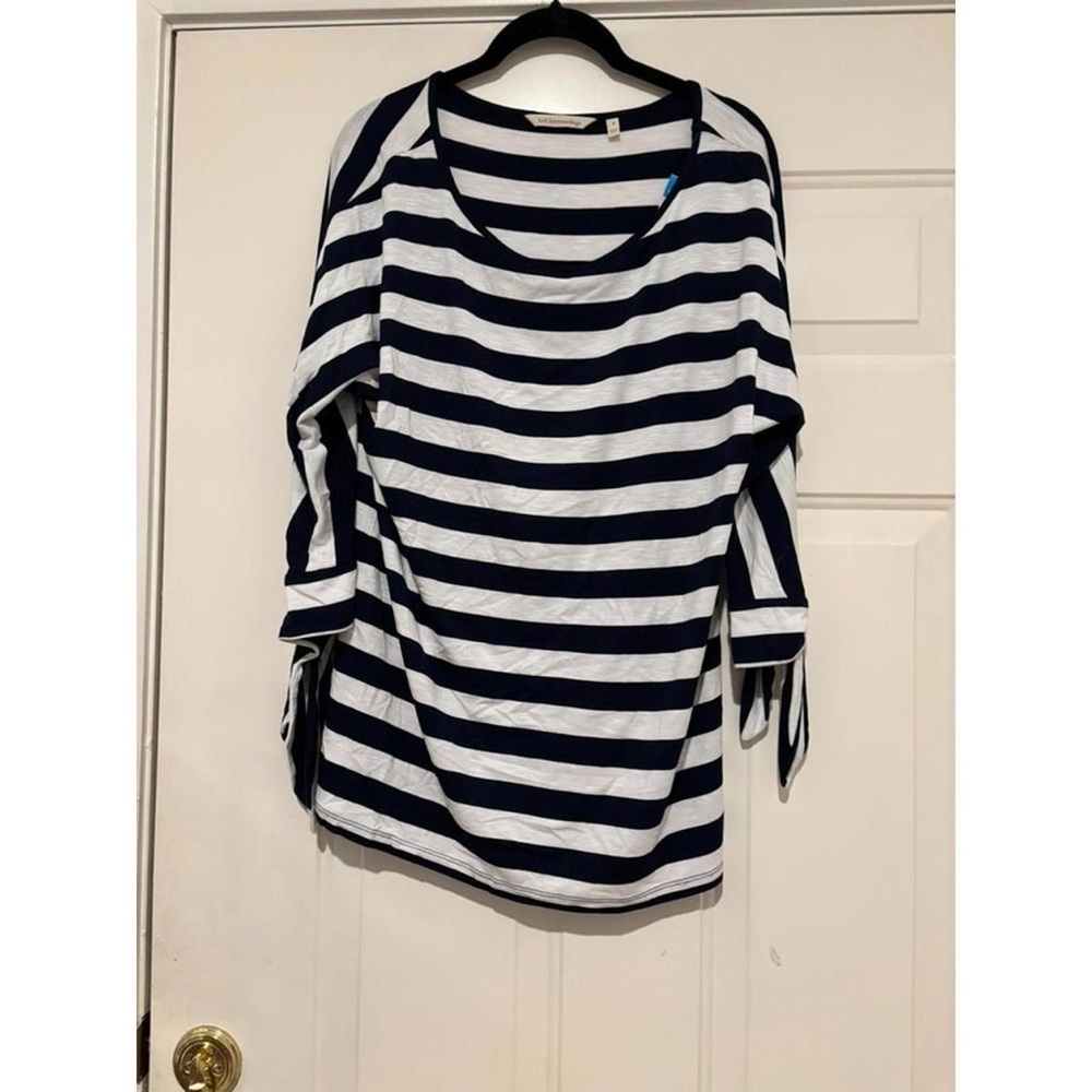 Soft Surroundings Striped Navy and White Top